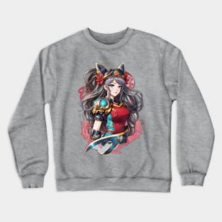 Cetus Fantasia: Ethereal AI Anime Character Artistry Crewneck Sweatshirt